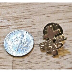 Special Dad Cross Gold Tone Enamel Lapel Pin-Hat Pin